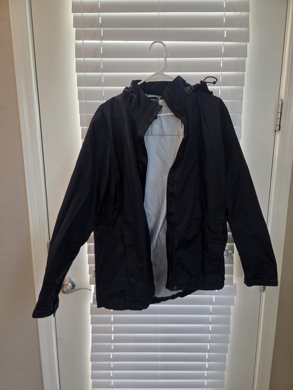 Vintage Black Waterproof Hooded Jacket